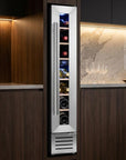 34" X 6" Silver and Black Metal Single Compartment Wine Refrigerator