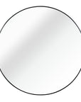 32" Black Aluminum Round Framed Bathroom Vanity Mirror