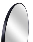 32" Black Aluminum Round Framed Bathroom Vanity Mirror