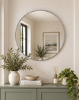 32" Black Aluminum Round Framed Bathroom Vanity Mirror
