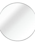 32" Black Aluminum Round Framed Bathroom Vanity Mirror