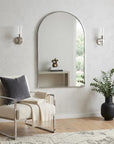 36" X 24" Silver Aluminum Arch Framed Bathroom Vanity Mirror