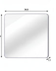 36" X 36" Silver Aluminum Square Framed Bathroom Vanity Mirror
