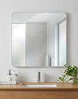 36" X 36" Silver Aluminum Square Framed Bathroom Vanity Mirror