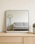 36" X 36" Silver Aluminum Square Framed Bathroom Vanity Mirror