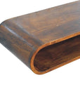 36" Chestnut Solid Wood Floating Wall Mount Console Table With Shelf