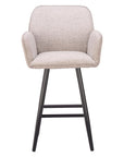 31" Beige Aluminum Swivel Outdoor Bar Height Chair