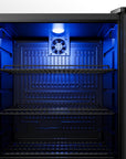 33" X 22" Clear And Black Stainless Steel Single Compartment Can Beverage Refrigerator
