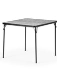 Three Piece Black Square Wood Dining Set with Two Chairs
