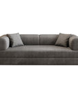 79" Blue Corduroy Convertible Futon Sleeper Sofa With Toss Pillows