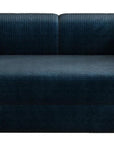 79" Blue Corduroy Convertible Futon Sleeper Sofa With Toss Pillows