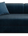 79" Blue Corduroy Convertible Futon Sleeper Sofa With Toss Pillows