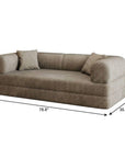 79" Camel Corduroy Convertible Futon Sleeper Sofa With Toss Pillows