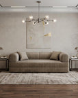 79" Camel Corduroy Convertible Futon Sleeper Sofa With Toss Pillows