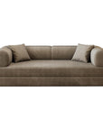 79" Camel Corduroy Convertible Futon Sleeper Sofa With Toss Pillows