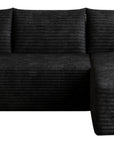 Black Corduroy Modular L Shaped Sofa and Chaise Sectional