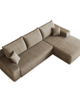 Camel Corduroy Modular L Shaped Sofa and Chaise Sectional