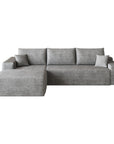 Gray Corduroy Modular L Shaped Sofa and Chaise Sectional