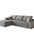 Gray Corduroy Modular L Shaped Sofa and Chaise Sectional