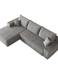 Gray Corduroy Modular L Shaped Sofa and Chaise Sectional