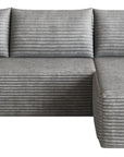Gray Corduroy Modular L Shaped Sofa and Chaise Sectional