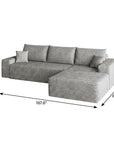 Gray Corduroy Modular L Shaped Sofa and Chaise Sectional