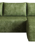 Green Corduroy Modular L Shaped Sofa and Chaise Sectional