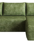 Green Corduroy Modular L Shaped Sofa and Chaise Sectional