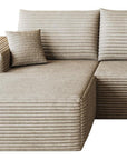 Camel Corduroy Modular L Shaped Sofa and Chaise Sectional