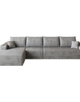 Gray Corduroy Modular L Shaped Sofa and Chaise Sectional