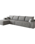 Gray Corduroy Modular L Shaped Sofa and Chaise Sectional