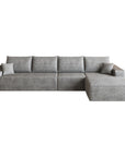 Gray Corduroy Modular L Shaped Sofa and Chaise Sectional
