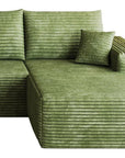 Green Corduroy Modular L Shaped Sofa and Chaise Sectional