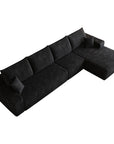 Black Corduroy Modular L Shaped Sofa and Chaise Sectional