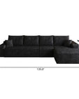 Black Corduroy Modular L Shaped Sofa and Chaise Sectional