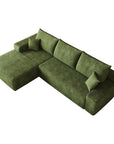 Green Corduroy Modular L Shaped Sofa and Chaise Sectional
