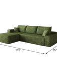 Green Corduroy Modular L Shaped Sofa and Chaise Sectional