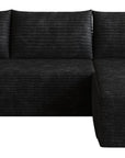 Black Corduroy Modular L Shaped Sofa and Chaise Sectional