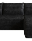 Black Corduroy Modular L Shaped Sofa and Chaise Sectional