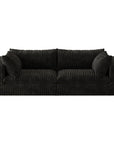 79" Black Corduroy Modular Sofa With Toss Pillows