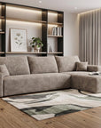 Camel Corduroy Modular L Shaped Sofa and Chaise Sectional