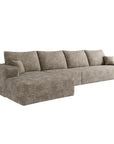 Camel Corduroy Modular L Shaped Sofa and Chaise Sectional