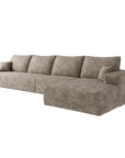 Camel Corduroy Modular L Shaped Sofa and Chaise Sectional