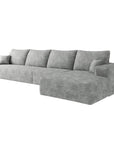 Gray Corduroy Modular L Shaped Sofa and Chaise Sectional