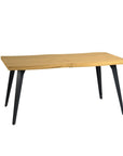63" Natural And Black Wood And Steel Live Edge Dining Table
