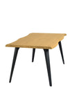 63" Natural And Black Wood And Steel Live Edge Dining Table