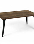 63" Walnut And Black Wood And Iron Dining Table
