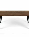 63" Walnut And Black Wood And Iron Dining Table