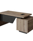 71" Walnut Wood Pedestal Executive Desk With Two Drawers