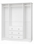 72" White Solid Wood Four Door Three Drawer Combo Dresser